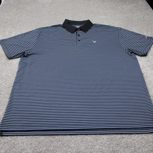Callaway Opti-Dri Polo Shirt Adult 2XL XXL Blue/Gray/Black Short Sleeve Pullover - Picture 2 of 13
